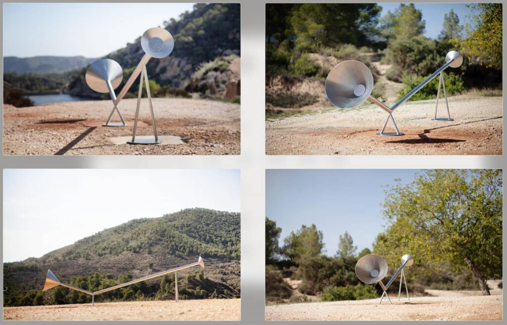 Escultura interactiva «Suspiradore» de Núria Fuster junto al Pantano de Tibi
